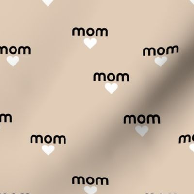 Mom is love sweet mother's day design with hearts moody butter sand neutral black white