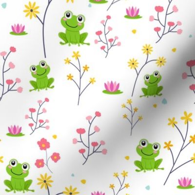 Small frogs flowers and tiny floral frog