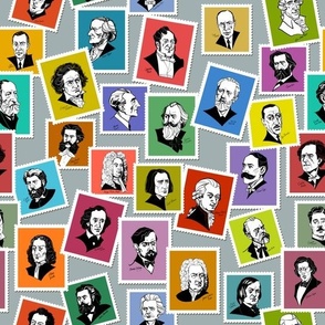 the greatest composers (coloured on cold grey)