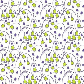 Ghostly Floral, Green and Purple