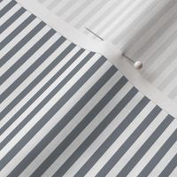 Small Steel Grey Bengal Stripe Pattern Horizontal in White