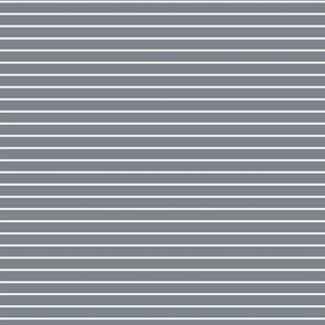 Small Steel Grey Pin Stripe Pattern Horizontal in White