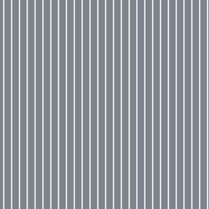 Small Steel Grey Pin Stripe Pattern Vertical in White
