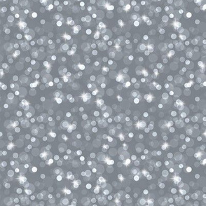 Small Sparkly Bokeh Pattern - Steel Grey Color