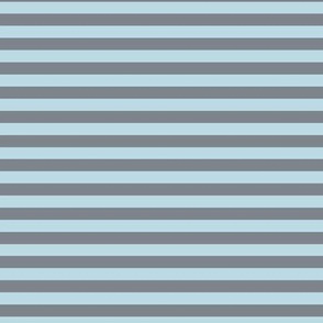 Pastel Blue Bengal Stripe Pattern Horizontal in Steel Grey