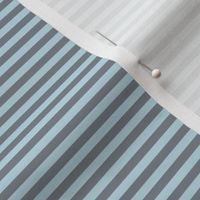 Small Pastel Blue Bengal Stripe Pattern Horizontal in Steel Grey