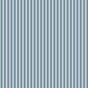 Small Pastel Blue Bengal Stripe Pattern Vertical in Steel Grey