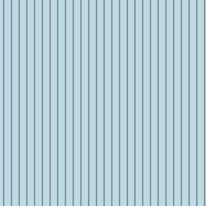 Small Pastel Blue Pin Stripe Pattern Vertical in Steel Grey