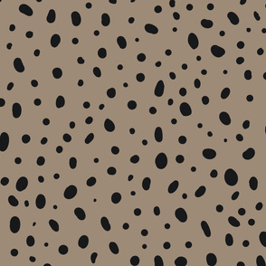 Taupe, Modern Polka dots ,Dalmatian ,animal spots pattern 