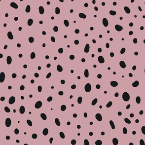Dusty pink,Modern Polka dots ,Dalmatian ,animal spots pattern 