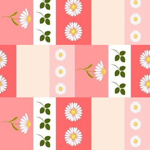 pseudo patchwork daisy rosa mit weiss