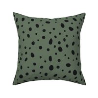 Green, Modern Polka dots ,Dalmatian ,animal spots pattern 