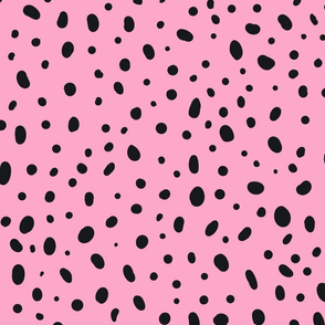 Pink, Modern Polka dots ,Dalmatian ,animal spots pattern 