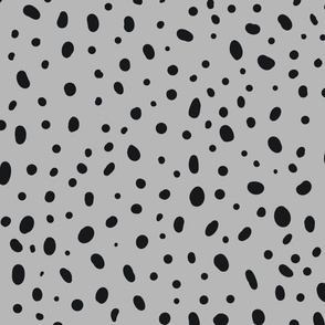 Grey ,,Modern Polka dots ,Dalmatian ,animal spots pattern 