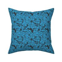 Mermaid Word Cloud black on blue