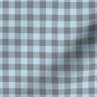 Gingham Pattern - Steel Grey and Pastel Blue