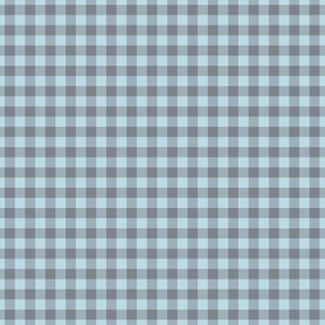 Small Gingham Pattern - Steel Grey and Pastel Blue