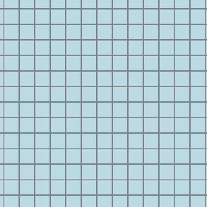 Grid Pattern - Steel Grey and Pastel Blue