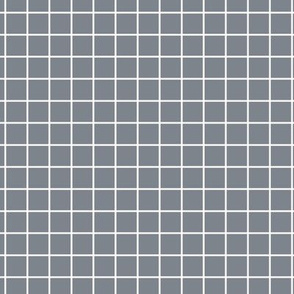 Grid Pattern - Steel Grey and White