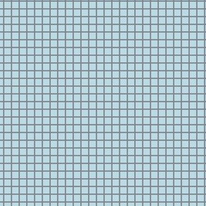 Small Grid Pattern - Steel Grey and Pastel Blue