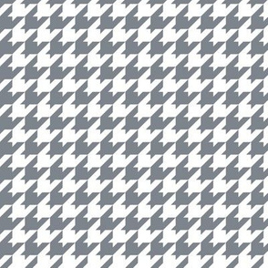 Houndstooth Pattern - Steel Grey and White