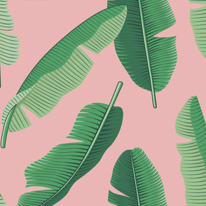 Extra Large - Banana Leaves - Pink