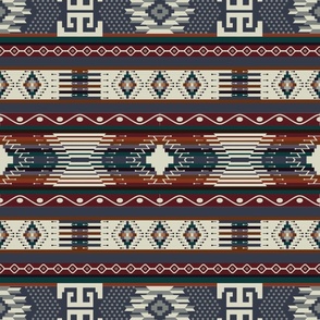 Tribal Native American Muted Mineral Rainbow Stripes