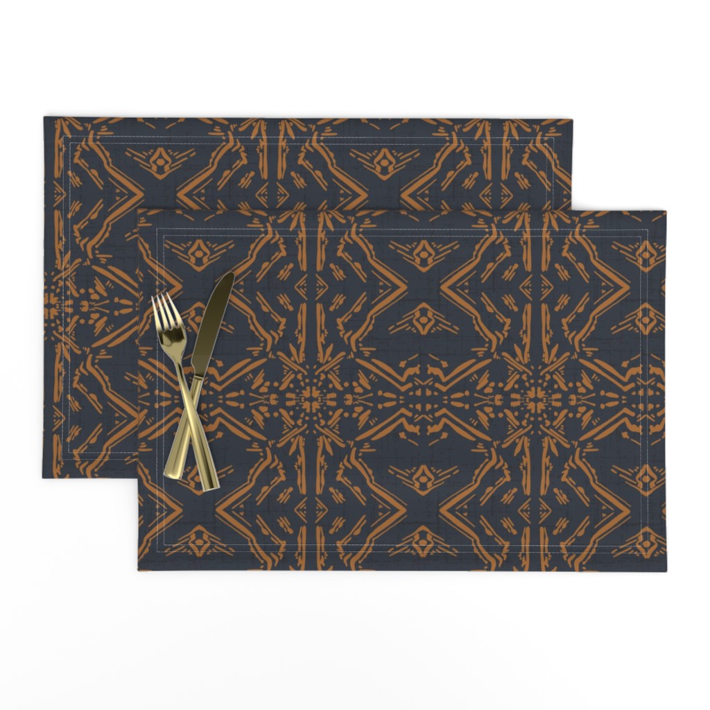  mudcloth Lines navy gold