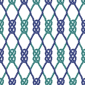 Nautical rope knots diamonds navy blue emerald green Wallpaper