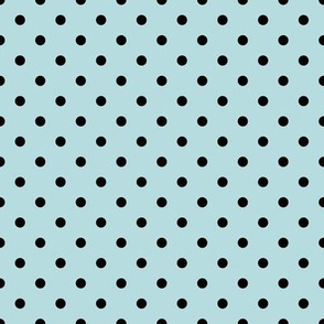 Small Polka Dot Pattern - Sea Spray and Black
