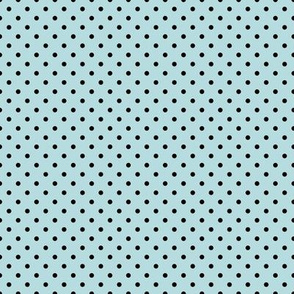 Tiny Polka Dot Pattern - Sea Spray and Black