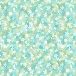Small Starry Bokeh Pattern - Tropical Lagoon Color Palette