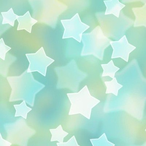 Large Starry Bokeh Pattern - Tropical Lagoon Color Palette