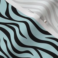 Zebra Animal Print - Sea Spray and Black
