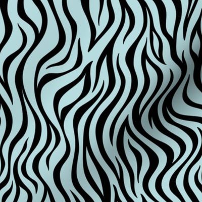 Zebra Animal Print - Sea Spray and Black