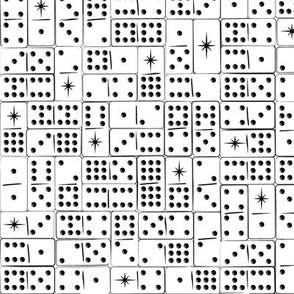 Starburst Midcentury Dominoes - Black and White