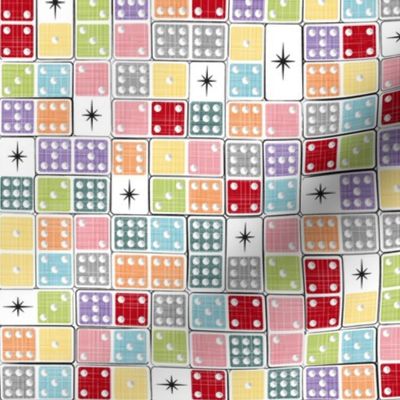 Starburst Midcentury Dominoes - Rainbow Pastels