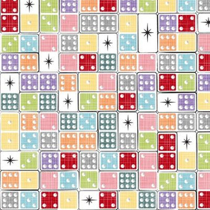 Starburst Midcentury Dominoes - Rainbow Pastels