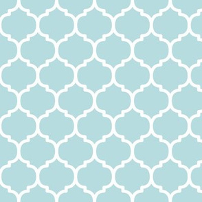 Moroccan Tile Pattern - Sea Spray and White