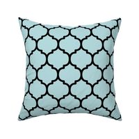 Large Moroccan Tile Pattern - Sea Spray and Black
