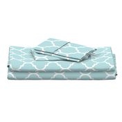 Extra Large Moroccan Tile Pattern - Sea Spray and White