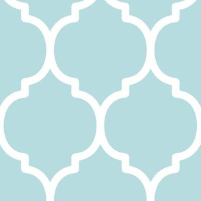 Extra Large Moroccan Tile Pattern - Sea Spray and White