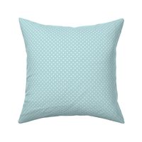 Tiny Polka Dot Pattern - Sea Spray and White