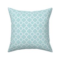 Quatrefoil Pattern - Sea Spray and White