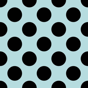 Large Polka Dot Pattern - Sea Spray and Black