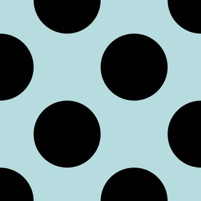 Jumbo Polka Dot Pattern - Sea Spray and Black
