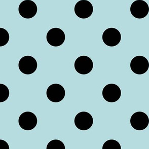 Big Polka Dot Pattern - Sea Spray and Black
