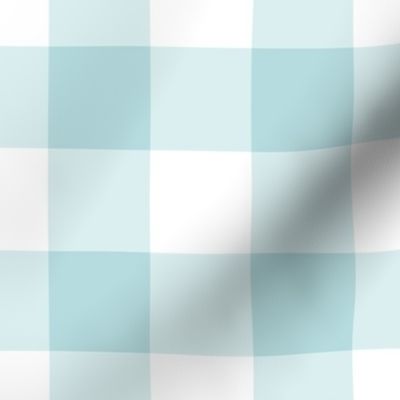 Jumbo Gingham Pattern - Sea Spray and White