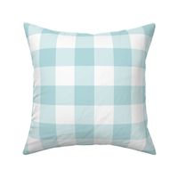 Jumbo Gingham Pattern - Sea Spray and White