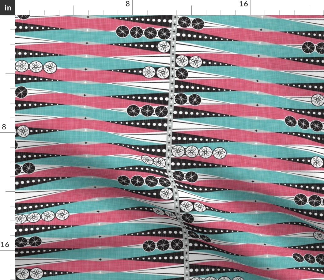 Atomic Age Backgammon - Pink Blue